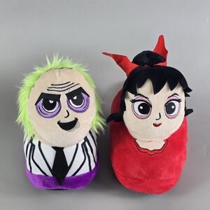 Ground Up Beetle Juice Fun Character Red and Purple Women's Slippers Size 9-10